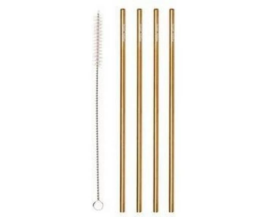 Barprofessional Strohhalme 4 Stück, Gold