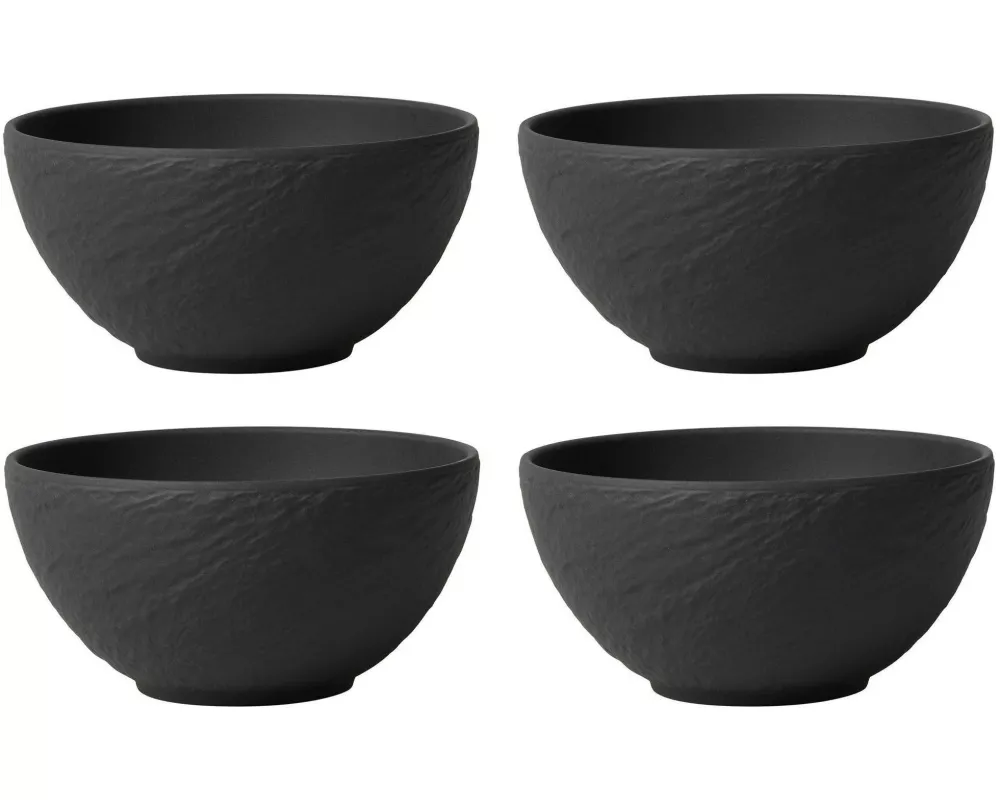 Villeroy & Boch Snackschale Manufacture Rock 14 cm, 4 Stück, Schwarz