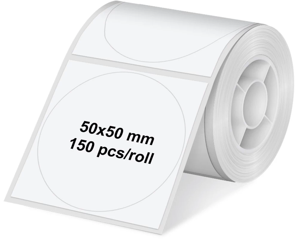 Olympia Etikettenrolle für PM220, Rund, 50 x 50 mm, Weiss