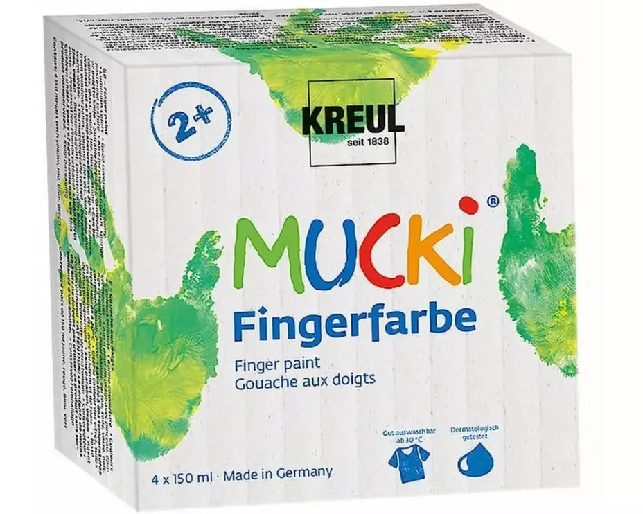 Kreul Fingerfarbe Mucki 150 ml, 4 Stück