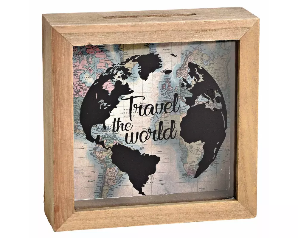 G. Wurm Spardose Travel the world 5 x 15 x 15 cm