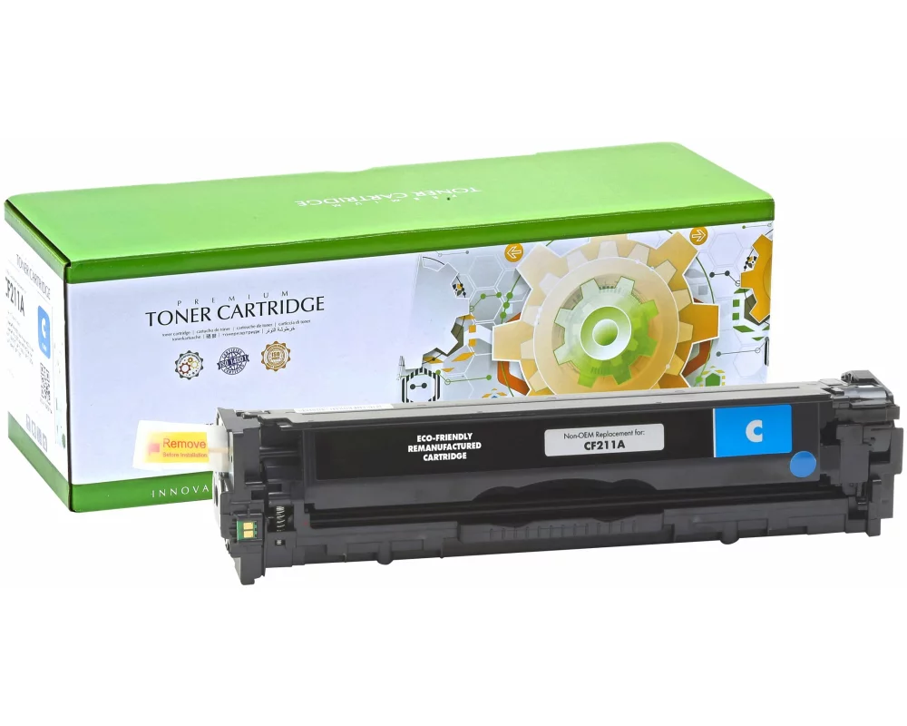 STATIC Toner cartridge compatible with HP CB541A/CE321A/CF211A/Canon 1979B002 cyan remanufactured 1.400 pages