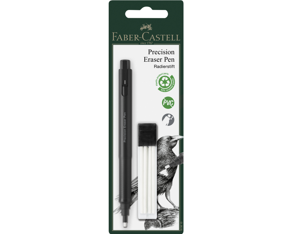 FABER-CASTELL Radierstift Precision 185610 Stift + Refill