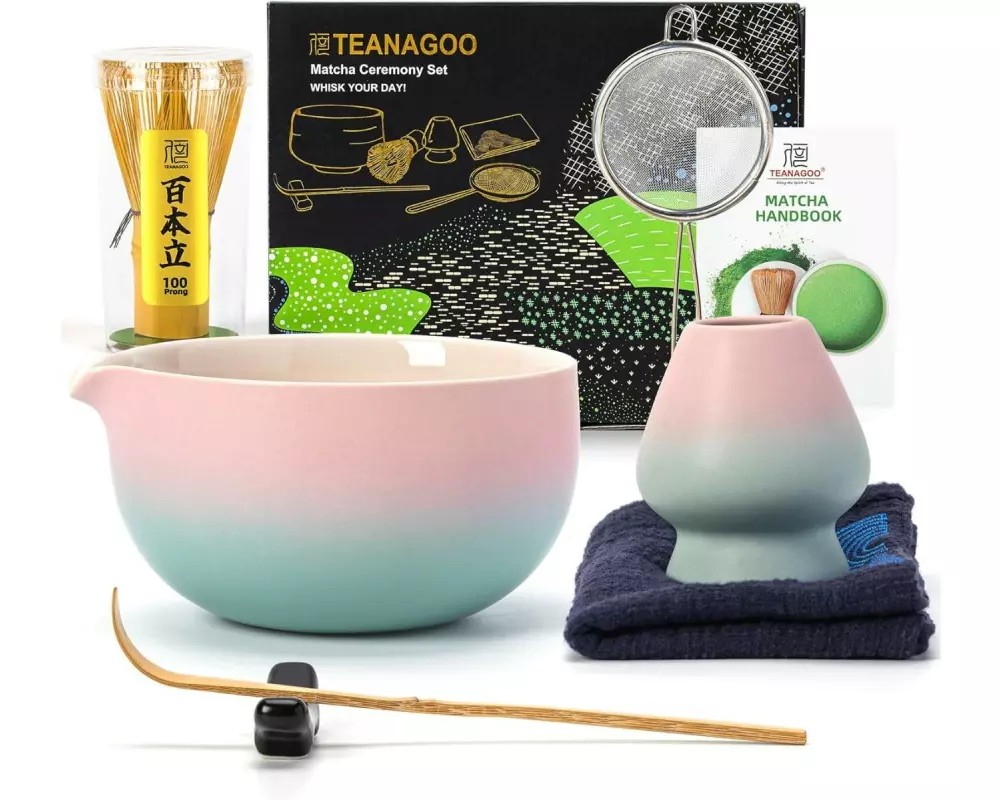TEANAGOO Matcha Set 0.51 l, Blau/Pink