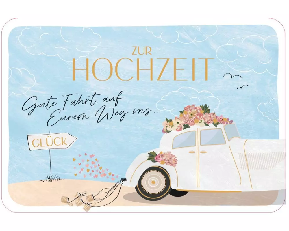 ABC Hochzeitskarte Gute Fahrt B6