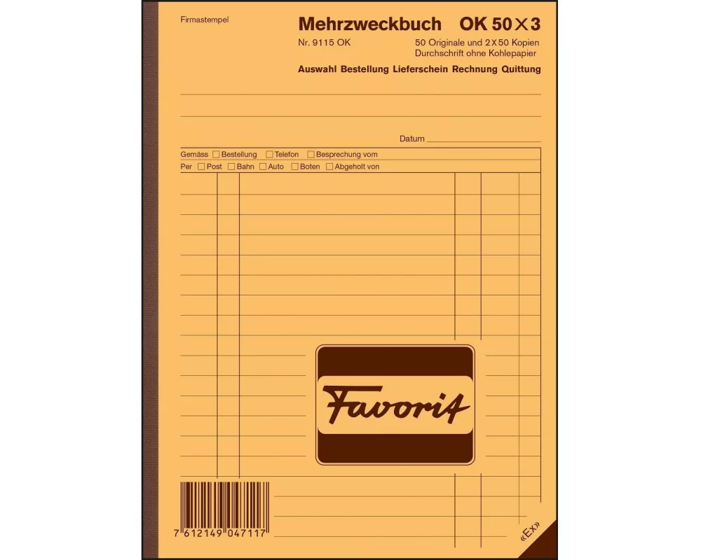 Favorit Durchschreibebuch A5 Mehrzweckbuch, Blau