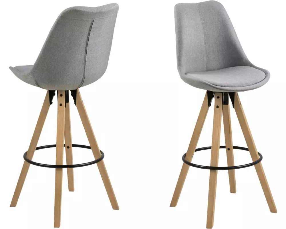 AC Design Barhocker Dima, 2 Stück, 48.5 x 111.5 cm, Hellgrau