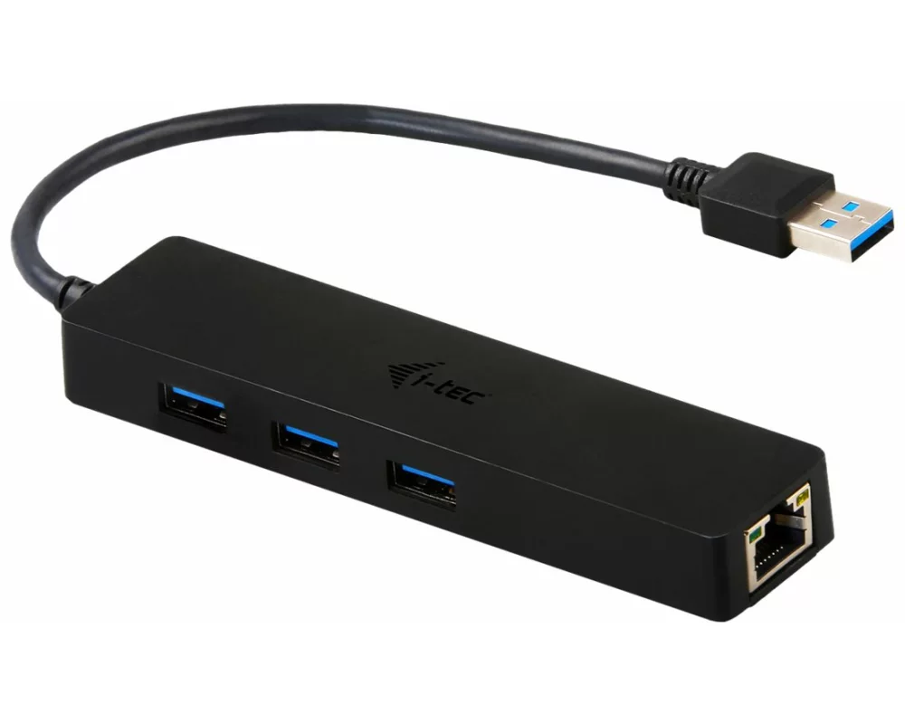 i-tec USB 3.0 Slim HUB 3 Port with Gigabit Ethernet Adapter ideal for Notebook Ultrabook Tablet PC support Win und Mac OS
