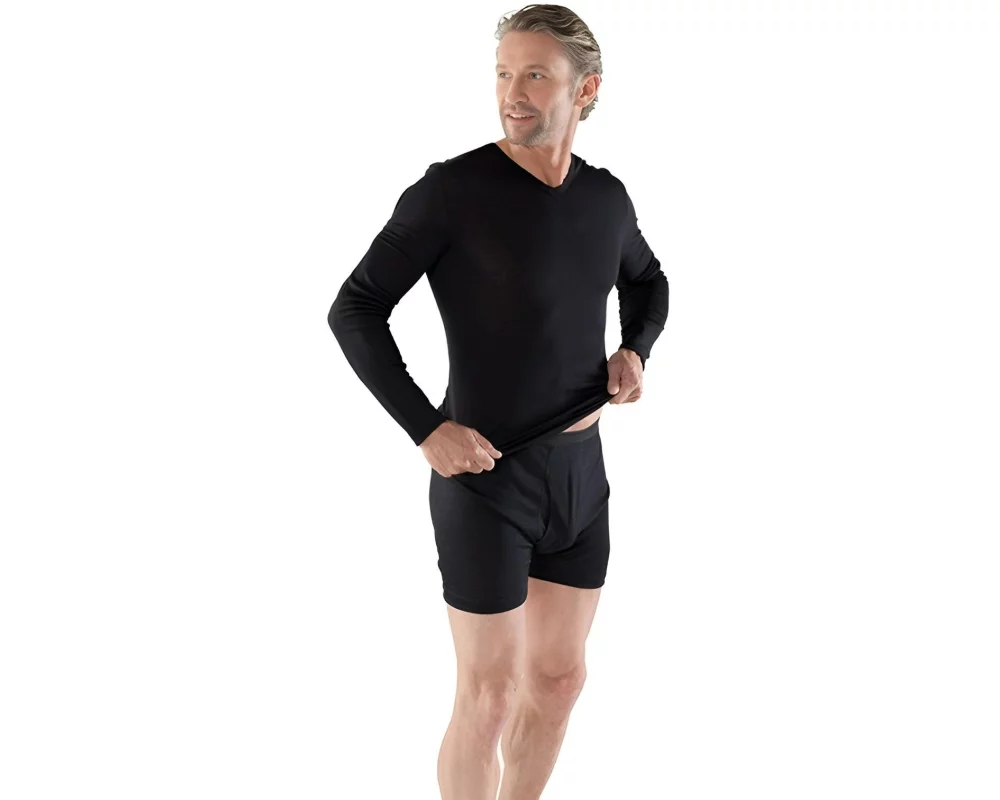 Eusana Herren Langarm Leibchen schwarz L