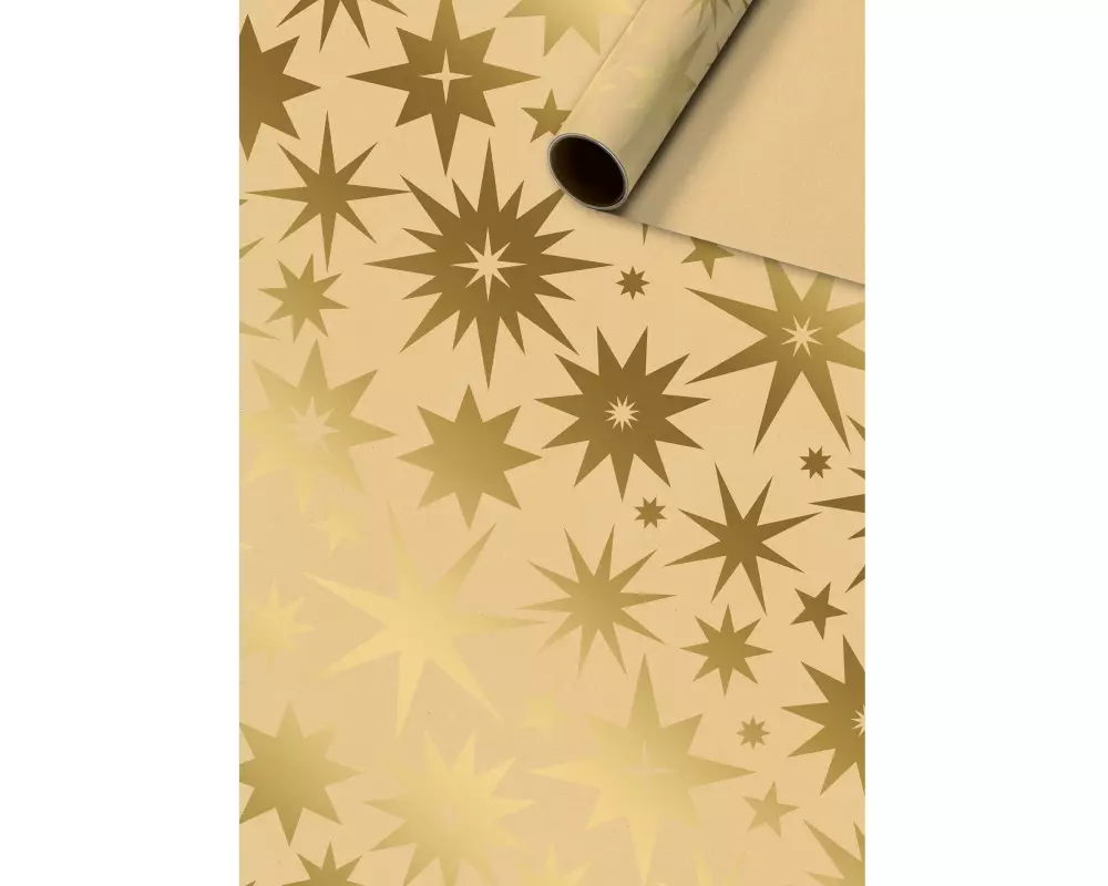 Stewo Geschenkpapier Helly | 70 cm × 2 m, 80 g/m², braun/gold