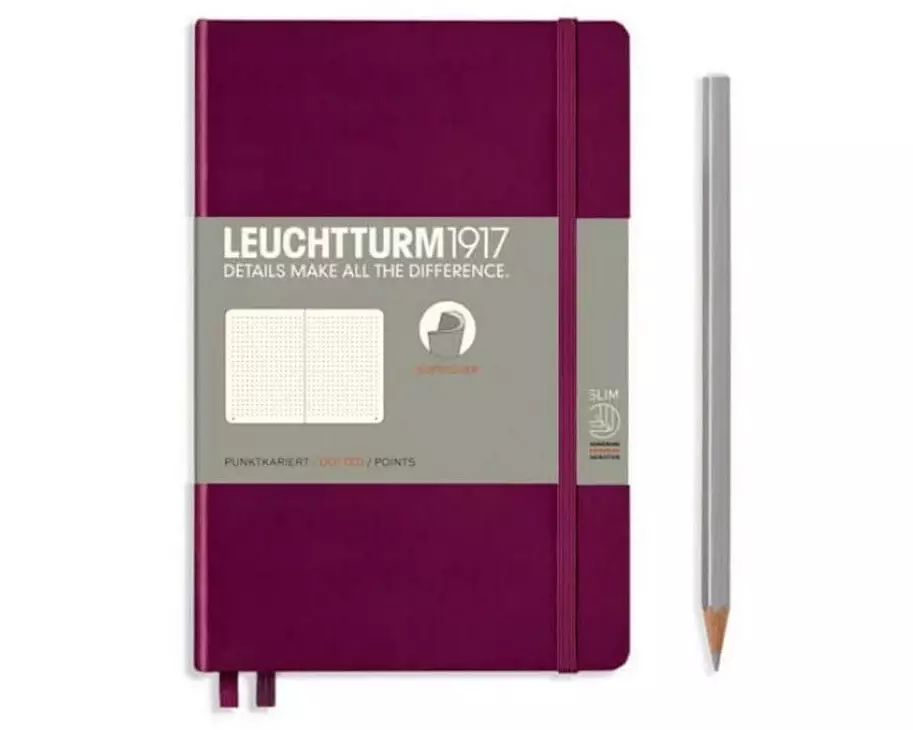 Leuchtturm Notizbuch Paperback Softcover B6, Dot, Weinrot
