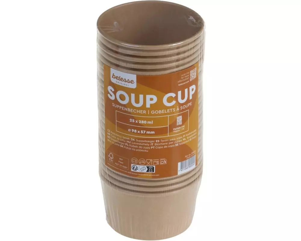 belesse Suppenbecher Kraft/PE 280 ml 25 Stück