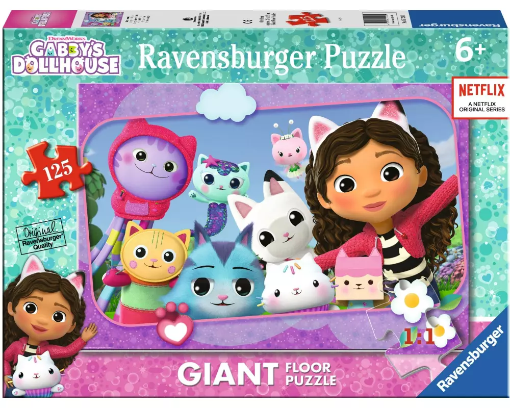 Ravensburger Riesen-Bodenpuzzle Gabbys Dollhouse, 125 Teile