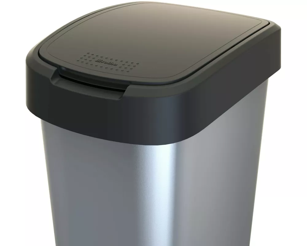 Rotho Swingeimer Art Twist 50 l, Silber metallic