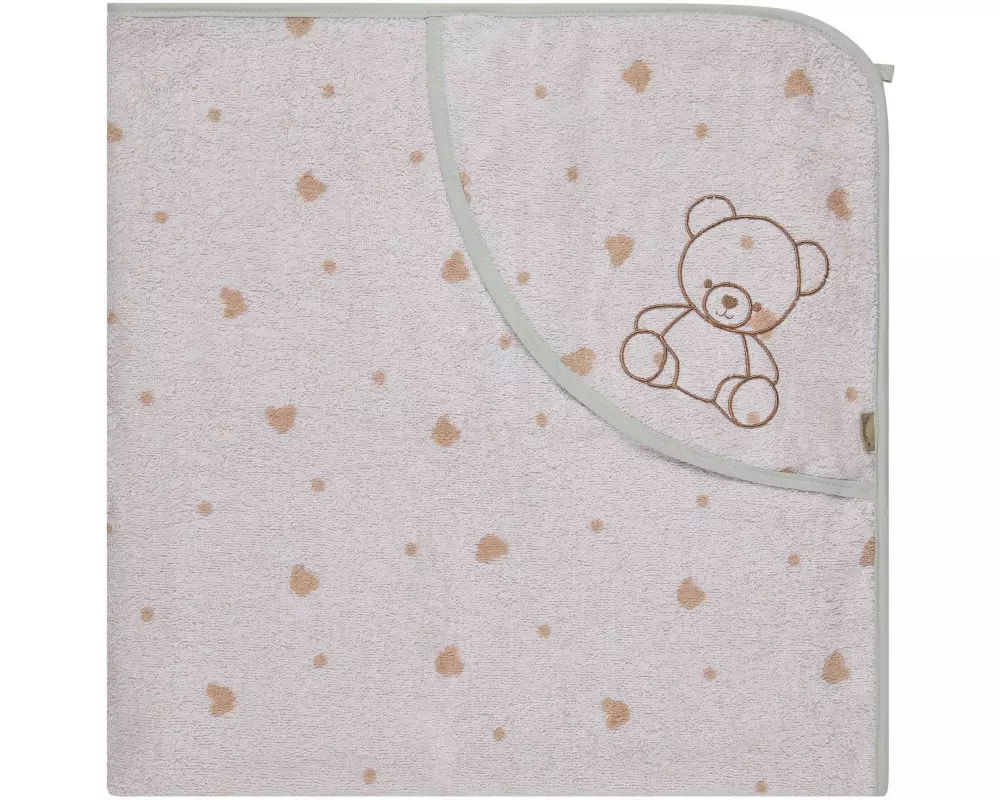 Sterntaler Kapuzenbadetuch Bär Betty 100 x 100 cm, Weiss