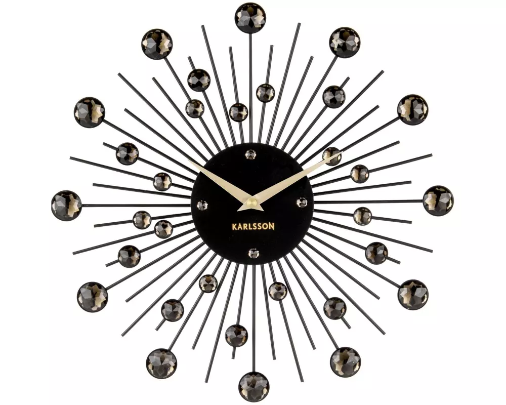 KARLSSON Wanduhr Sunburst Medium Ø 30 cm, Schwarz
