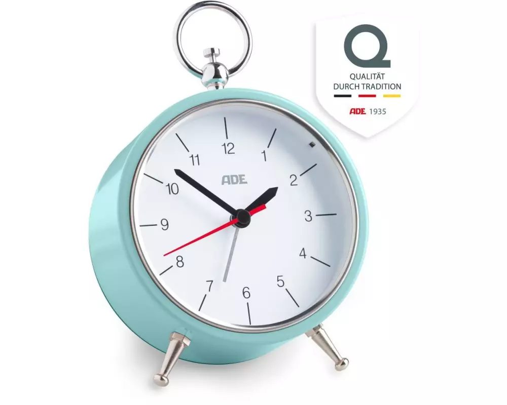 ADE Klassischer Wecker Retro Hellblau