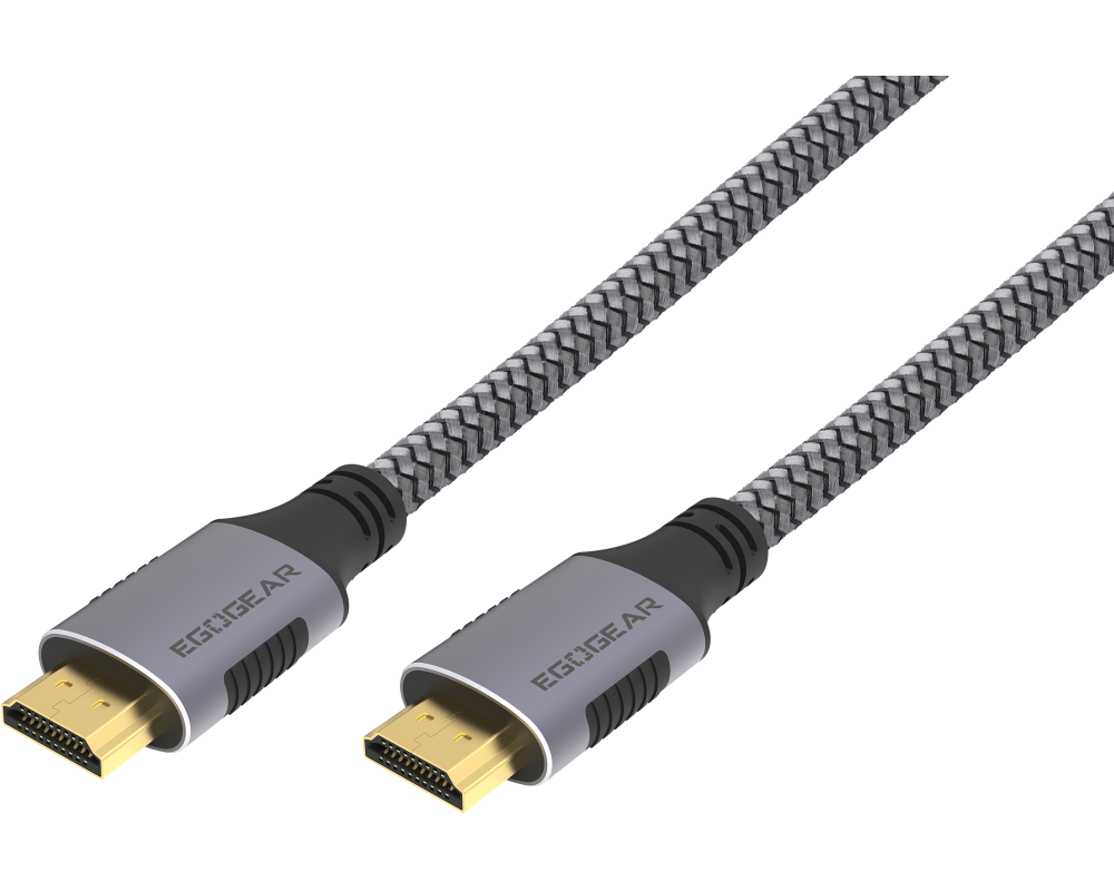 EGOGEAR HDMI Cable Universal 2m SCH20-HD-GY braided 4k,8k, Grey,Black
