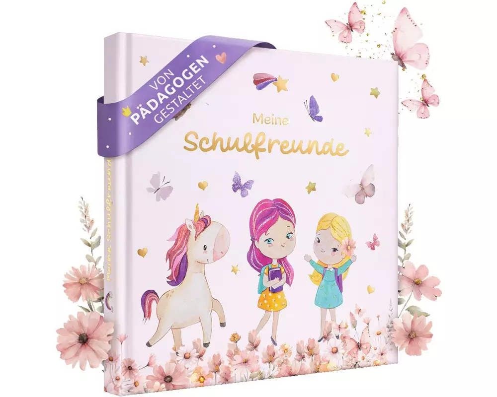 Eulentaler Freundebuch Einhorn, Rosa, 21 x 21 cm