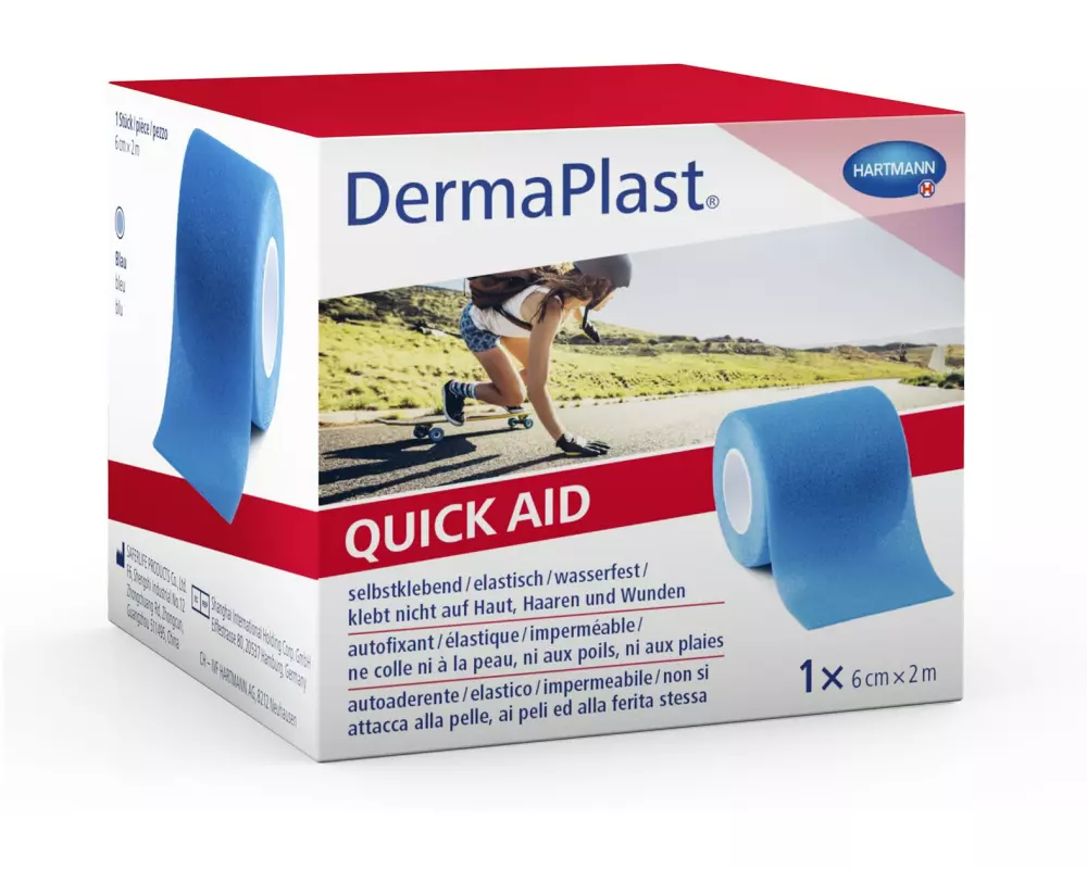 DermaPlast Bandage QuickAid blau 6 cm x 2 m