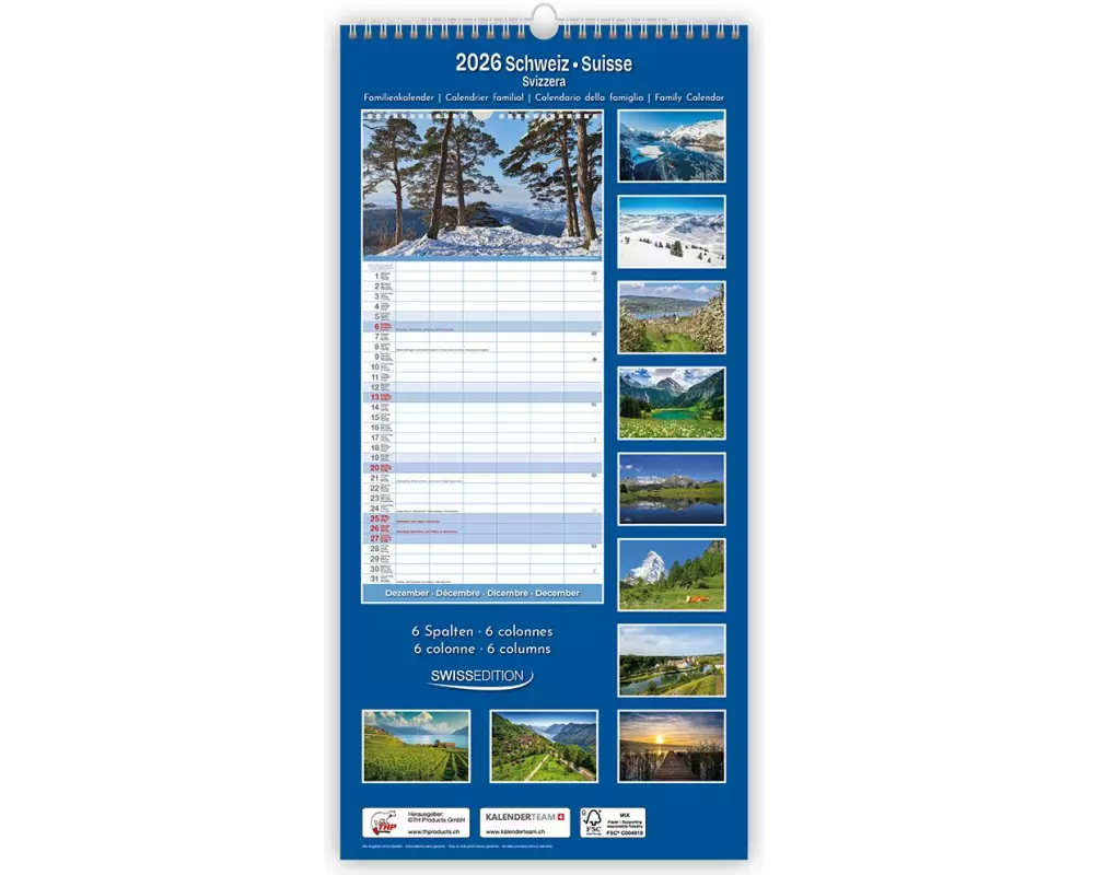TH Familienkalender Schweiz 2026