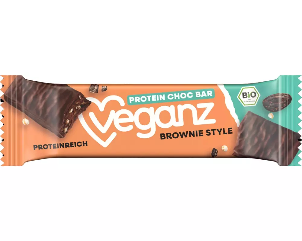 Veganz Riegel BiO HiProtein Brownie Style Brownie, 18 x 50 g