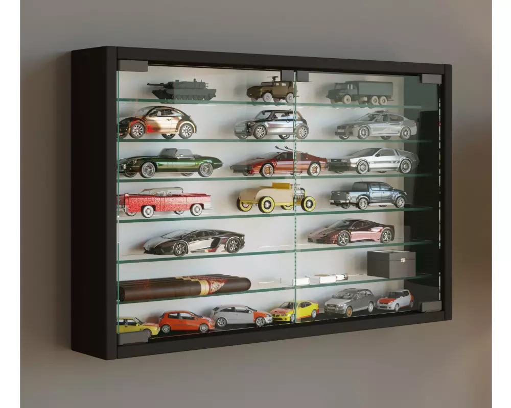 VCM Vitrine Mandosa XL 60 x 40 cm, Schwarz