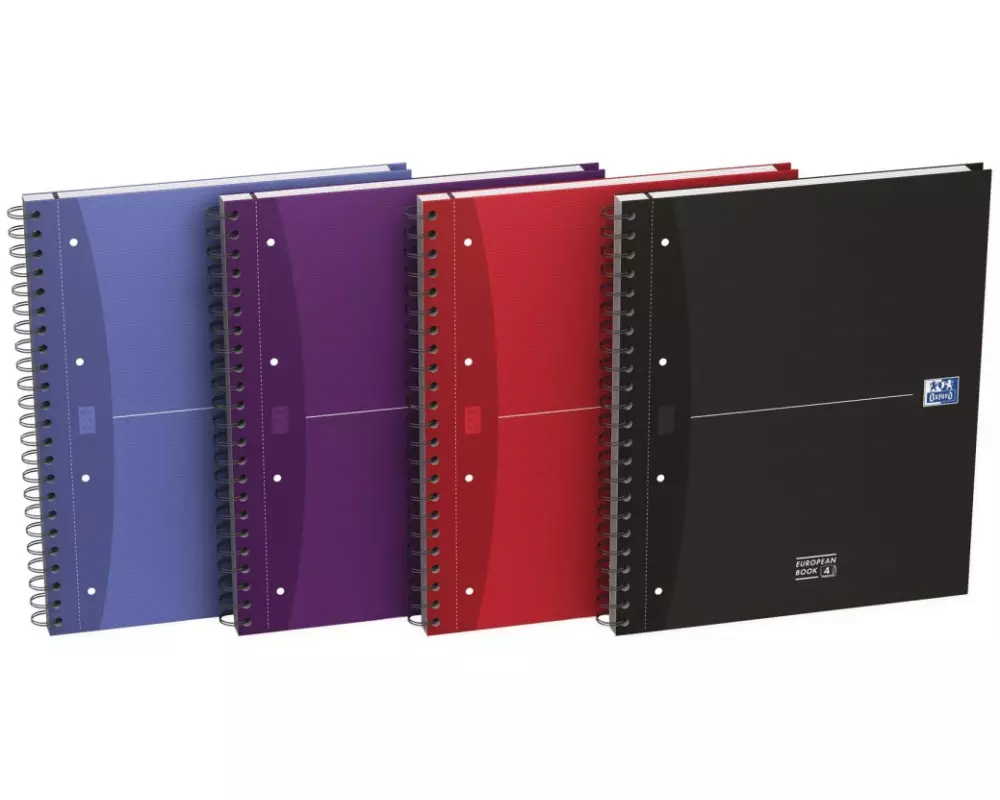 Oxford Notizbuch European Book A4 +, Kariert, Assortiert