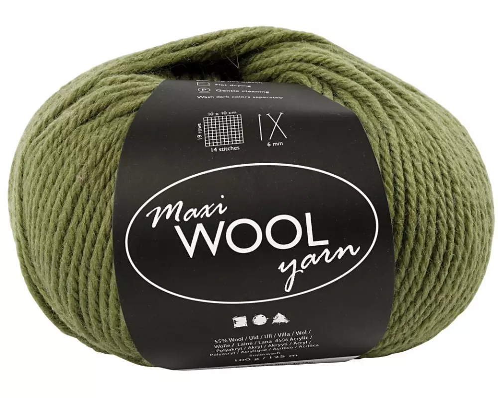 Creativ Company Wolle 100 g Olivgrün