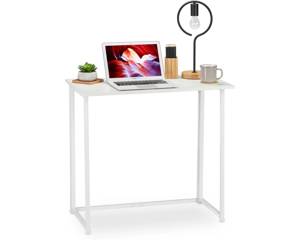 relaxdays Klapptisch 80 x 45 cm, Weiss
