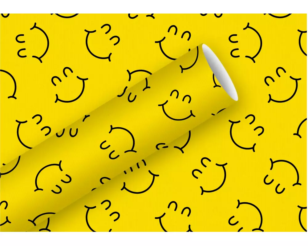 Braun + Company Geschenkpapier By Nature Big Smile 2 m x 70 cm, Gelb