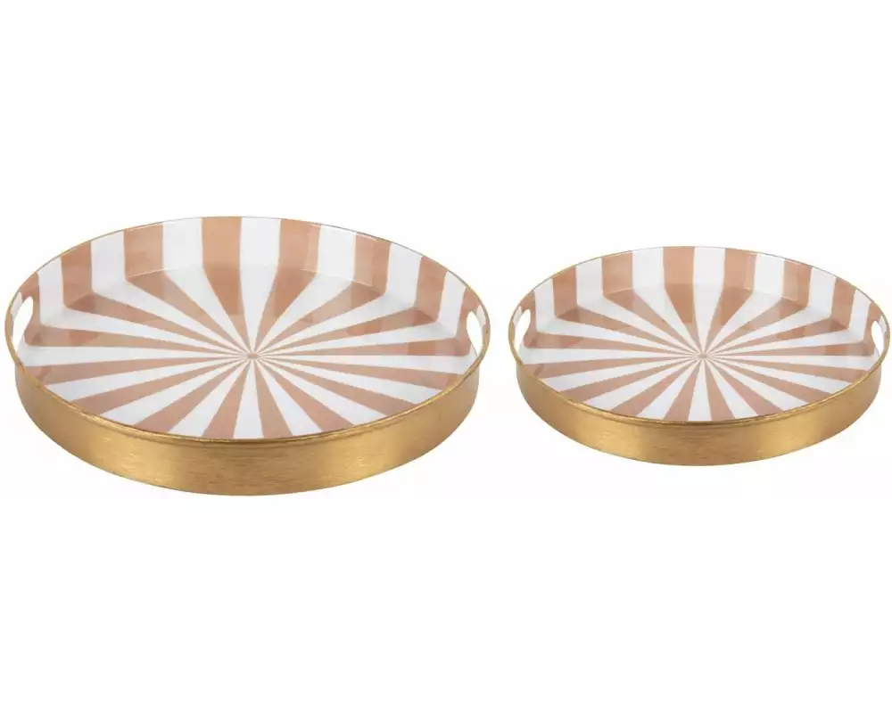 present time Serviertablett Candy Swirl 2 Stück, Braun/Weiss