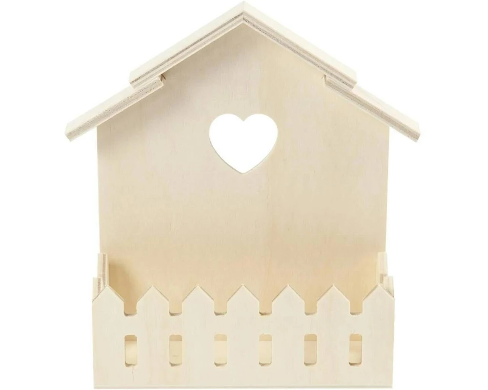 Creativ Company Mini-Haus mit Zaun 1 Stück, Braun