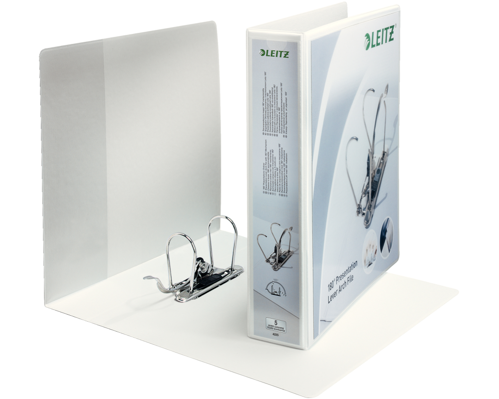 LEITZ Präsentations-Ordner 180° 8cm 42250001 weiss A4