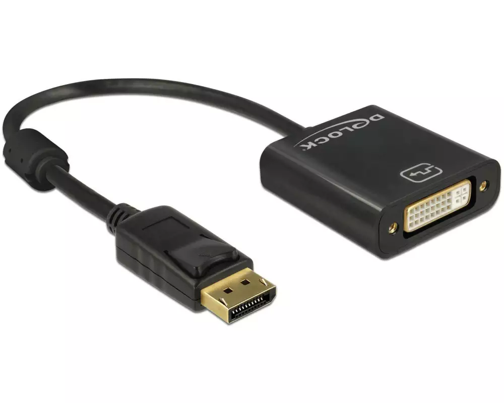 Delock Adapter Displayport - DVI passiv, 4K, schwarz
