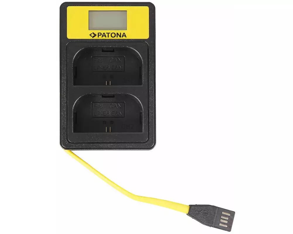 Patona Ladegerät Smart Dual LCD USB Canon LP-E6