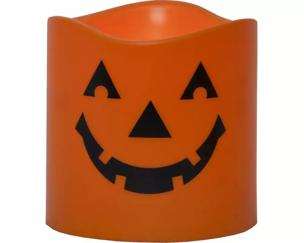 Star Trading LED-Kerze Halloween, Ø 15 x 15 cm, Orange