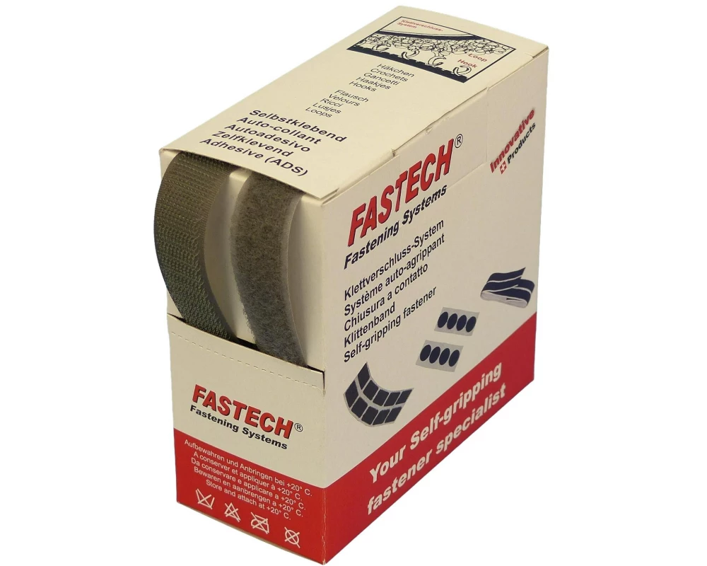 FASTECH Klettband-Box Dunkelgrau