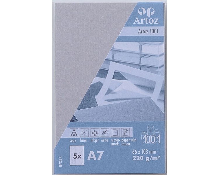 ARTOZ Visitenkarten 1001 A7 107136142 220g, lichtgrau 5 Blatt