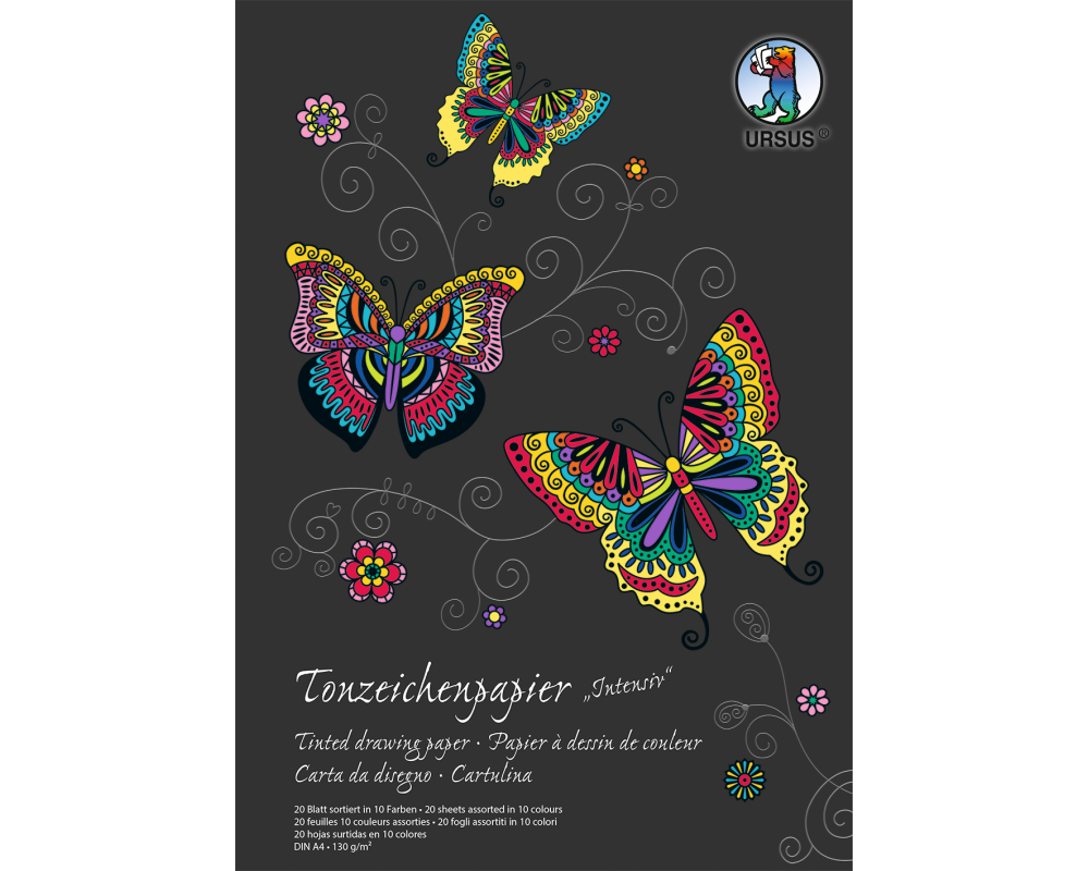 URSUS Tonzeichenpapier-Block A4 2134699SE 130g, intensiv 20 Blatt