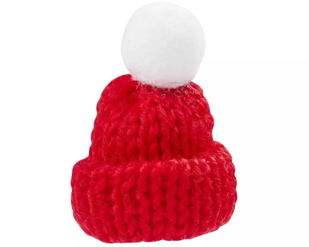 HobbyFun Mini-Utensilien Strick Mütze 2 Stück, Rot