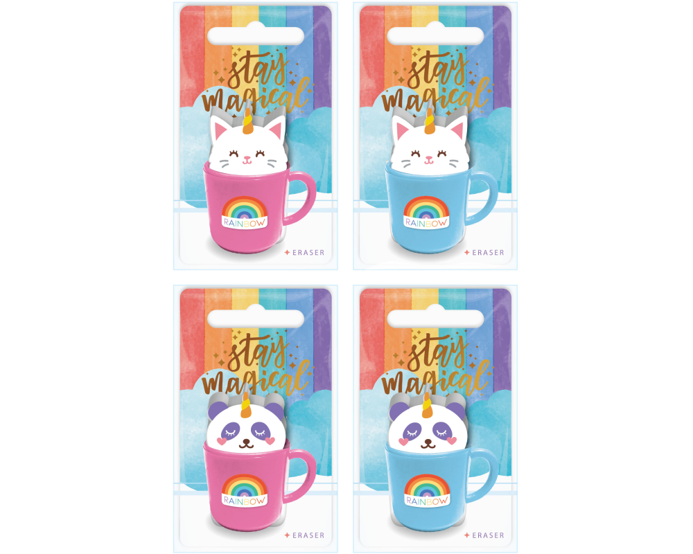 ROOST Radiergummi Tier in Tasse 4555 assortiert