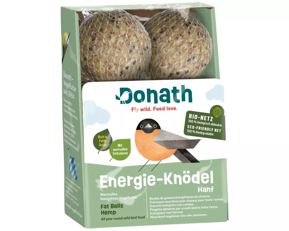 Donath Wintervogelfutter Energie Knödel Hanf, 6 x 100 g
