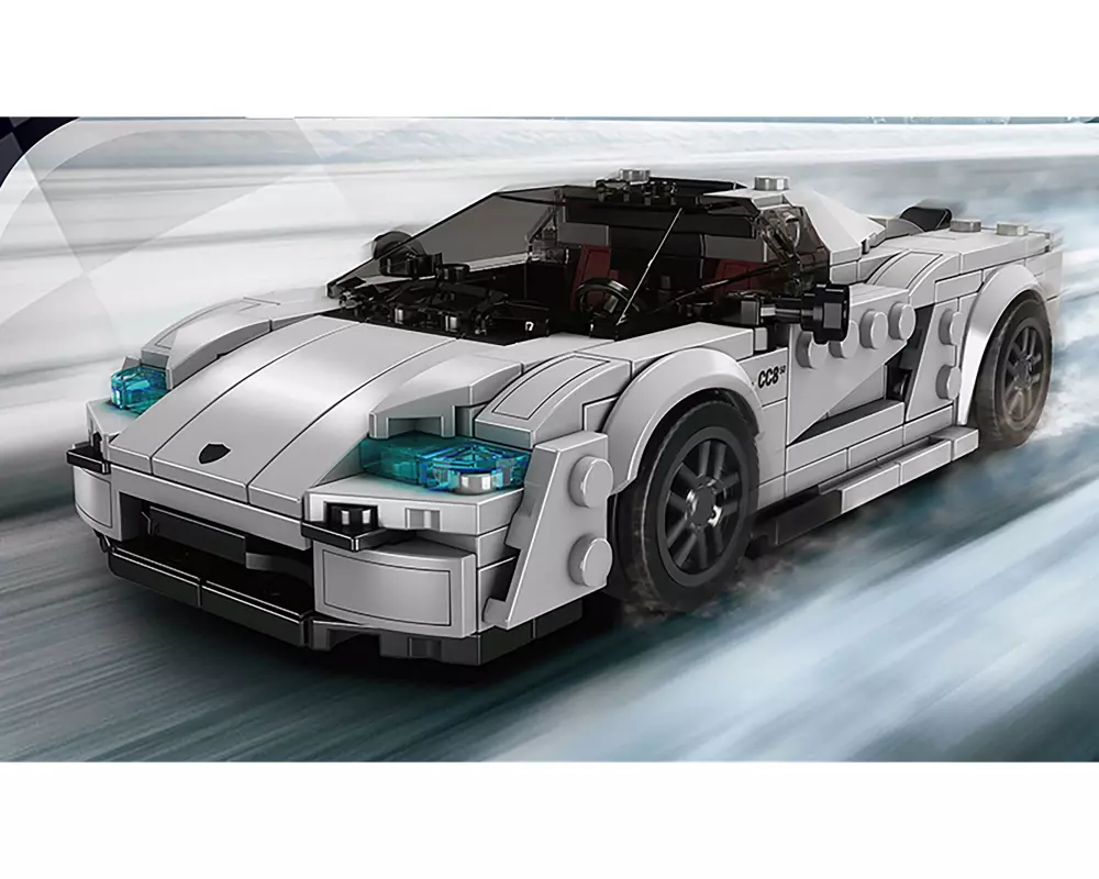 Mould King C850 Super Car Kunststoffbaukasten Silber Weiss
