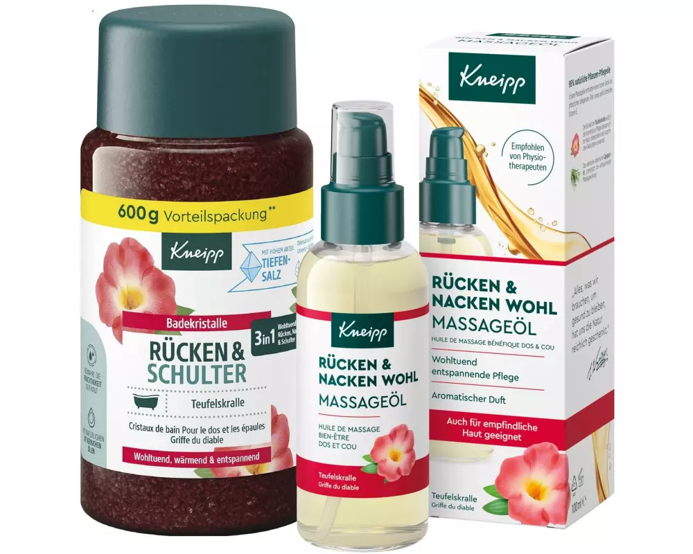 Kneipp Badekristalle + ÖL Rücken und Schulter 600 g + 100 ml
