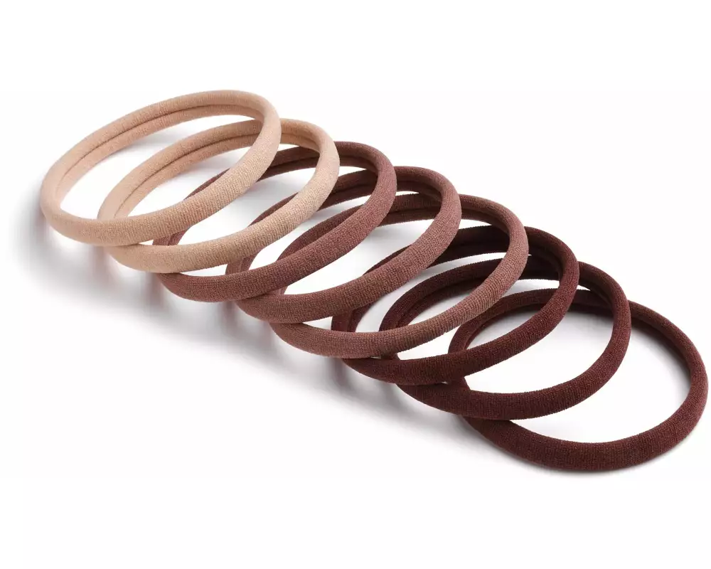 DailyGo Haargummi 5 cm 8 Stück, gerade, Braun