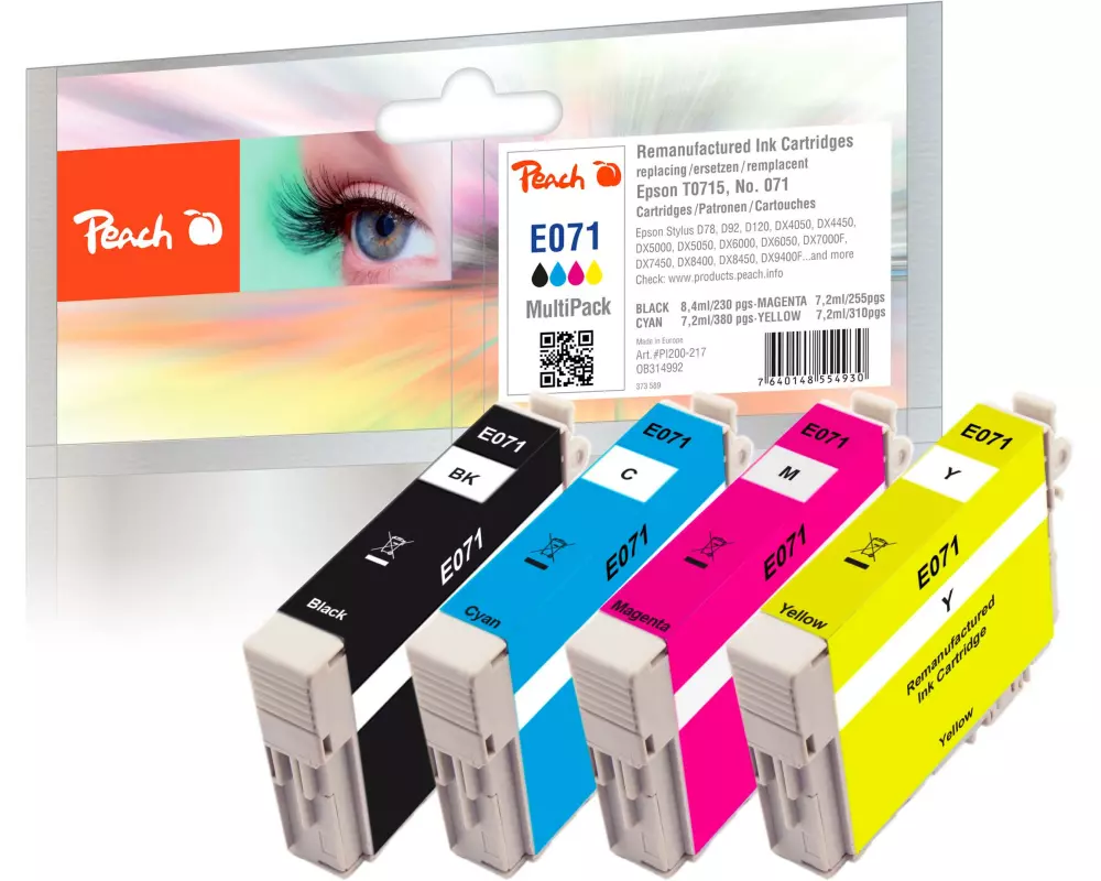 Peach Tinte Epson D78 Multi-Pack T0715 C, M, Y, BK