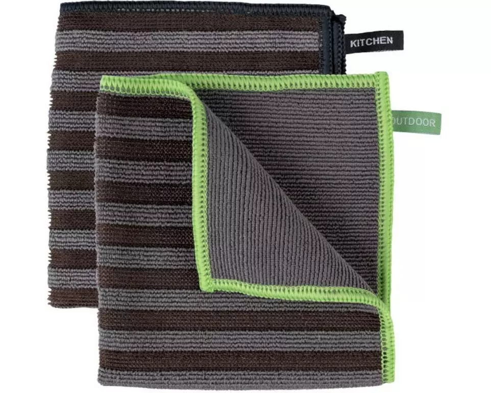 Wenko Mikrofasertuch Grobschmutz 2 Stück, Dunkelgrau