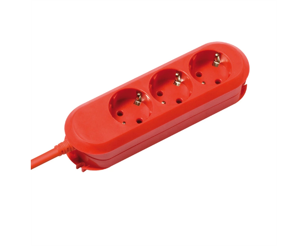 BACHMANN SMART Steckdosenleiste 3x CEE7/3, rot, 3m CEE7/7