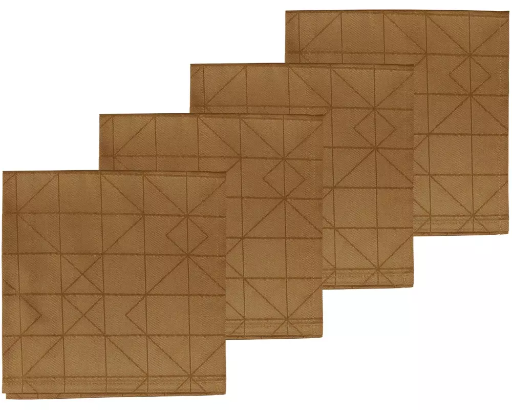 Södahl Stoffserviette Damask 45 cm x 45 cm, 4 Stück, Braun
